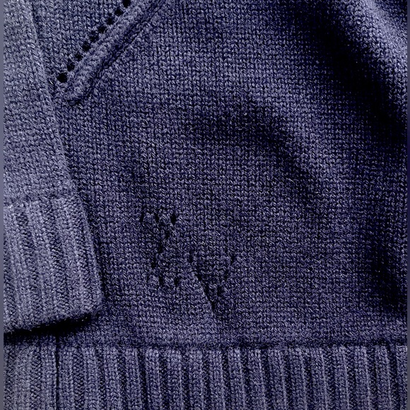 Zadig & Voltaire Betson Cashmere Sweater Navy Rhinestone Star Buttons Sz S NWT - Picture 6 of 8